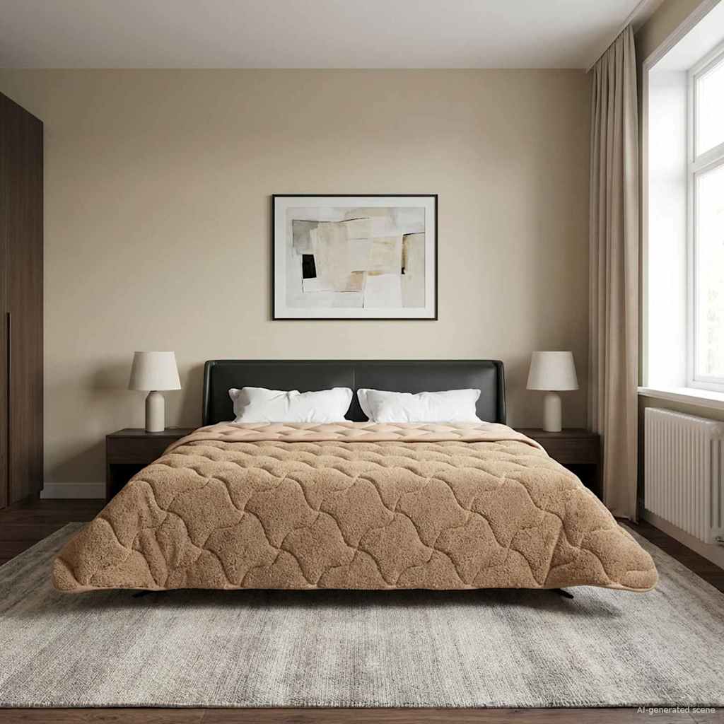 vidaXL Edredón de Invierno 200 x 240 cm Invierno Taupé Transpirable