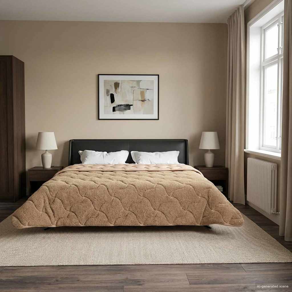 vidaXL Edredón de Invierno 240 x 260 cm Invierno Taupé Transpirable