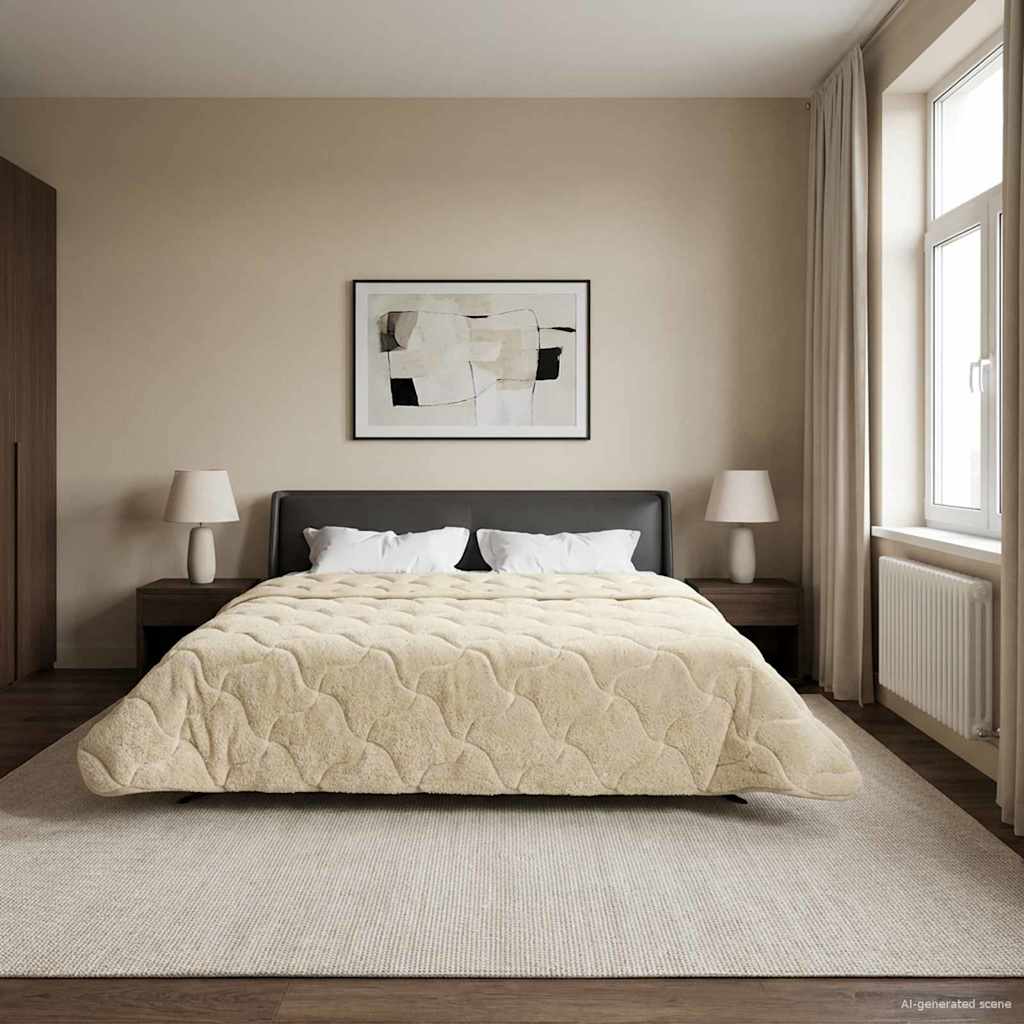 vidaXL Edredón de Invierno 200 x 240 cm Invierno Crema Transpirable