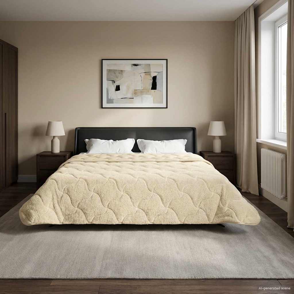 vidaXL Edredón de Invierno 200 x 220 cm Invierno Crema Transpirable
