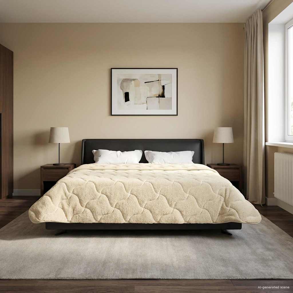 vidaXL Edredón de Invierno 220 x 240 cm Invierno Crema Transpirable