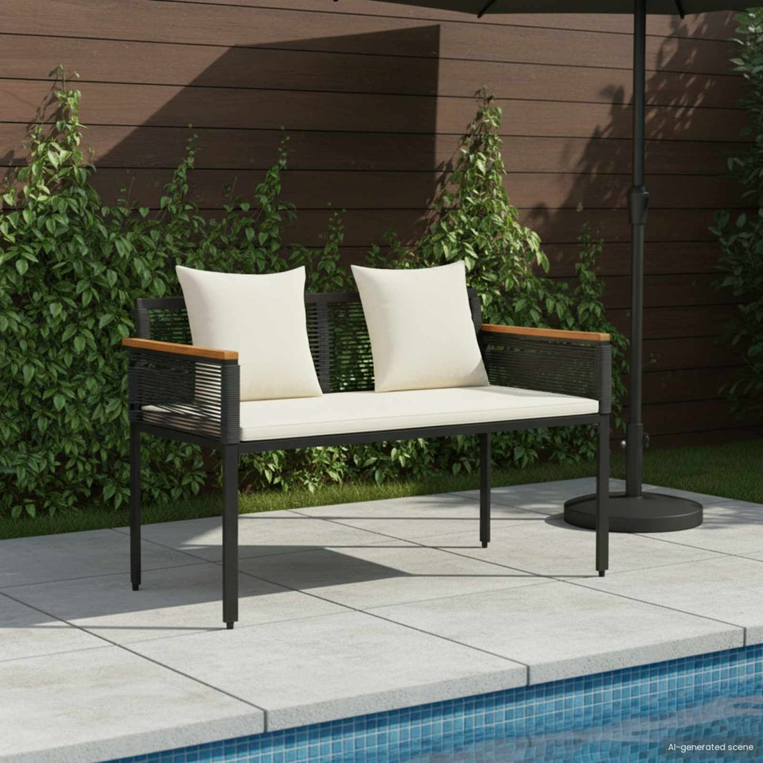 vidaXL Banco de exterior 2 -Seater 117 x 54 x 74.5 cm ratán sintético