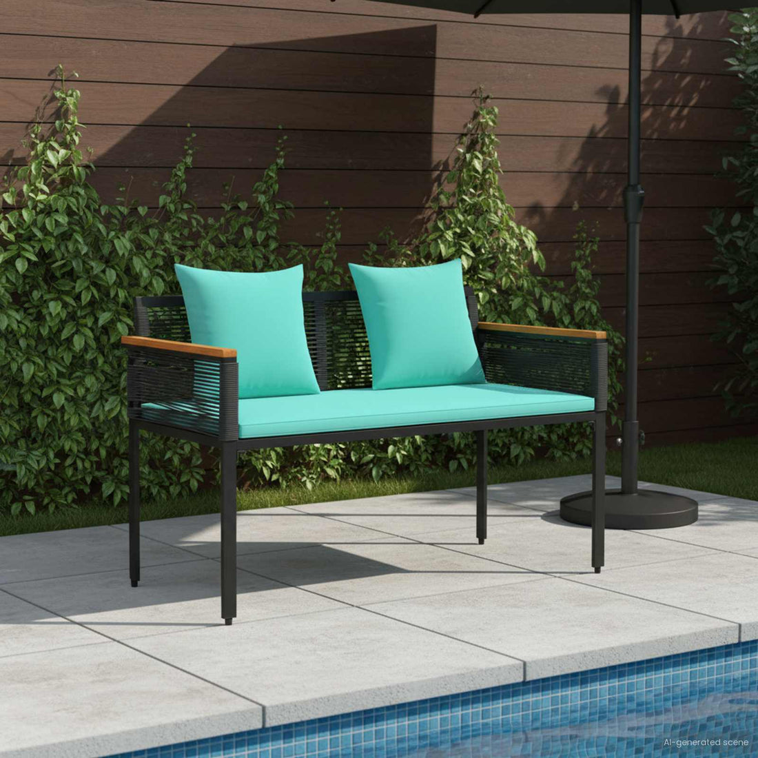 vidaXL Banco de exterior 2 -Seater 117 x 54 x 74.5 cm ratán sintético