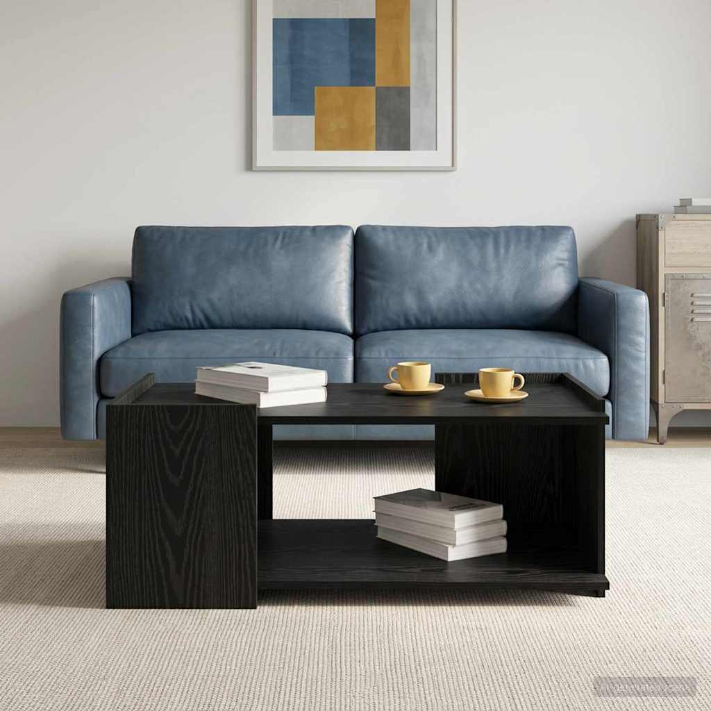vidaXL Mesa de Café Roble Negro 90 x 50 x 33 cm Madera de Ingeniería