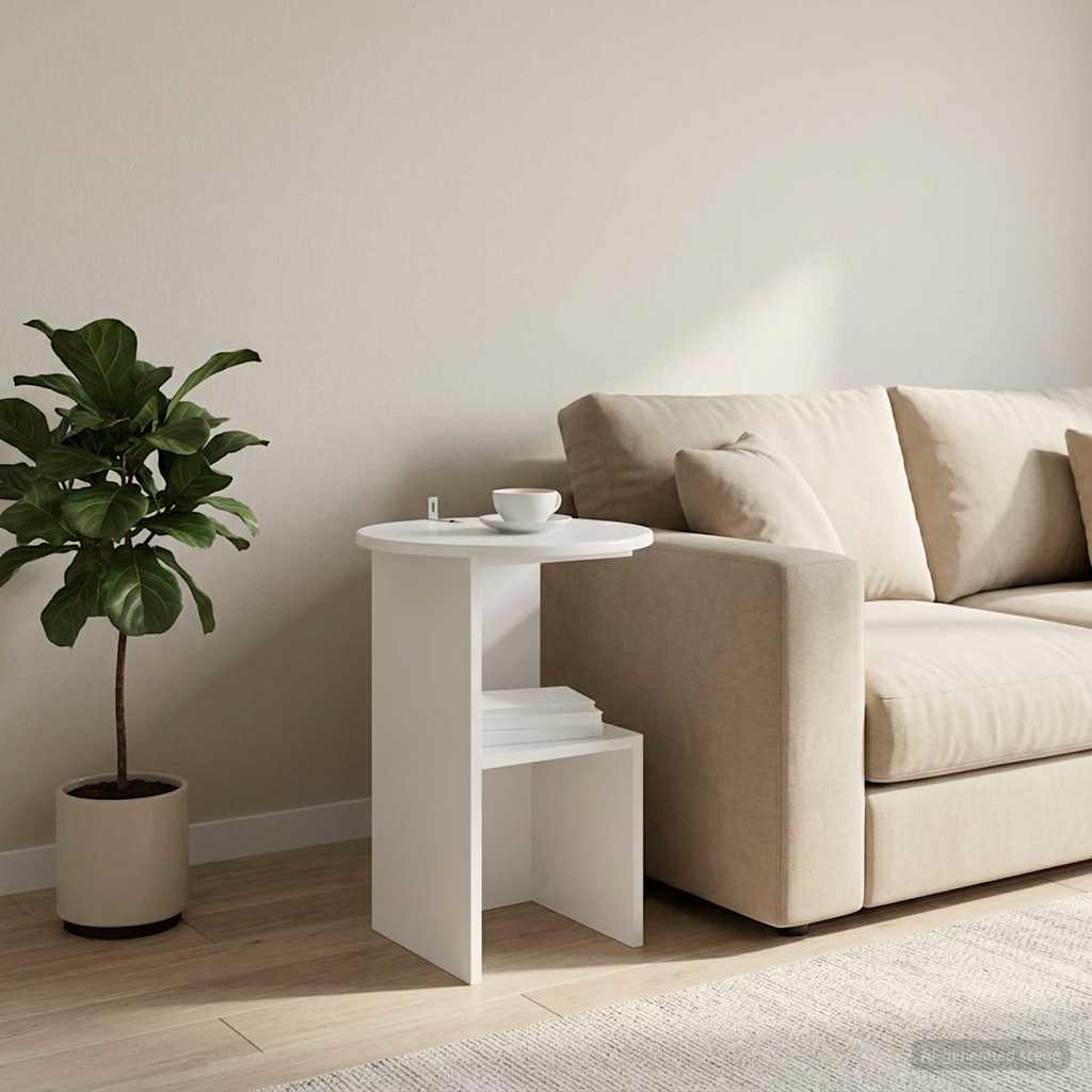 vidaXL Mesa lateral Ø 39,5 x 55 cm Madera de Ingeniería