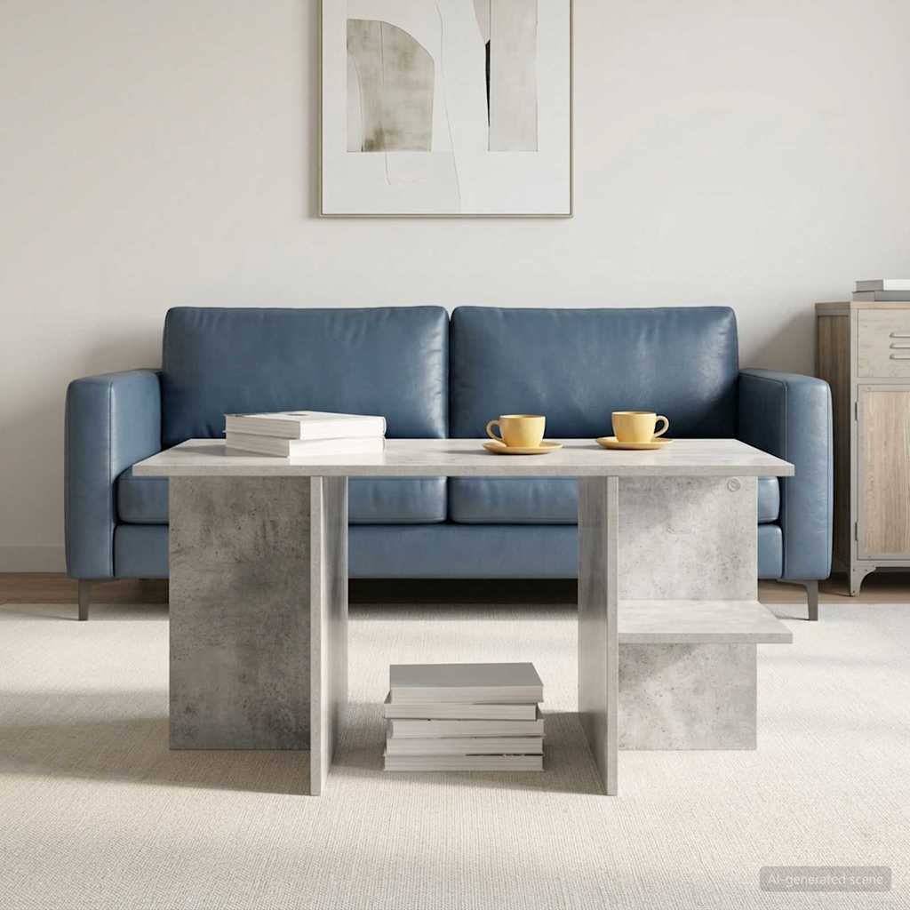 vidaXL Mesa de Café Gris Hormigón 87 x 50 x 45 cm Madera de ingeniería