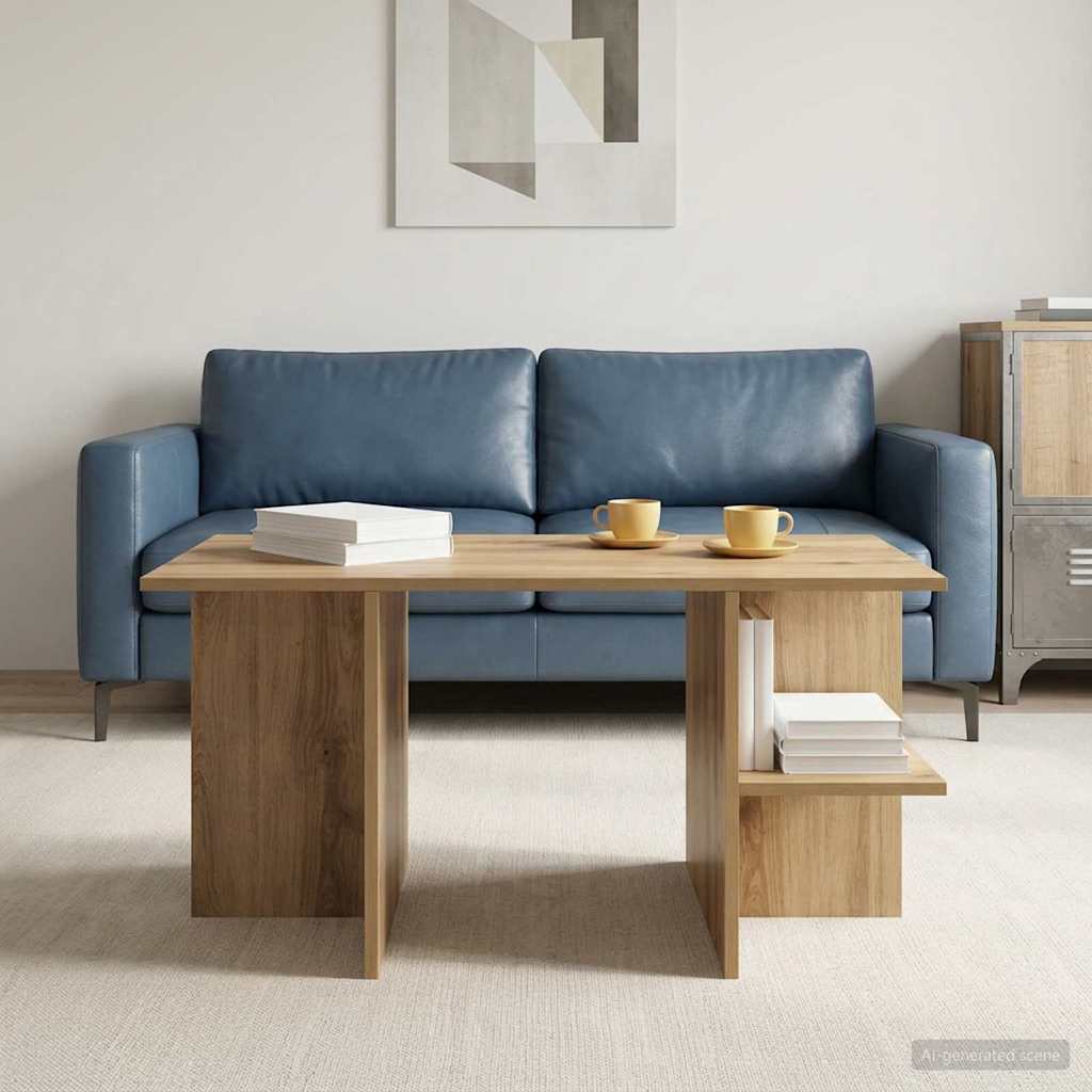 vidaXL Mesa de Café Roble artisan 87 x 50 x 45 cm Madera de ingeniería