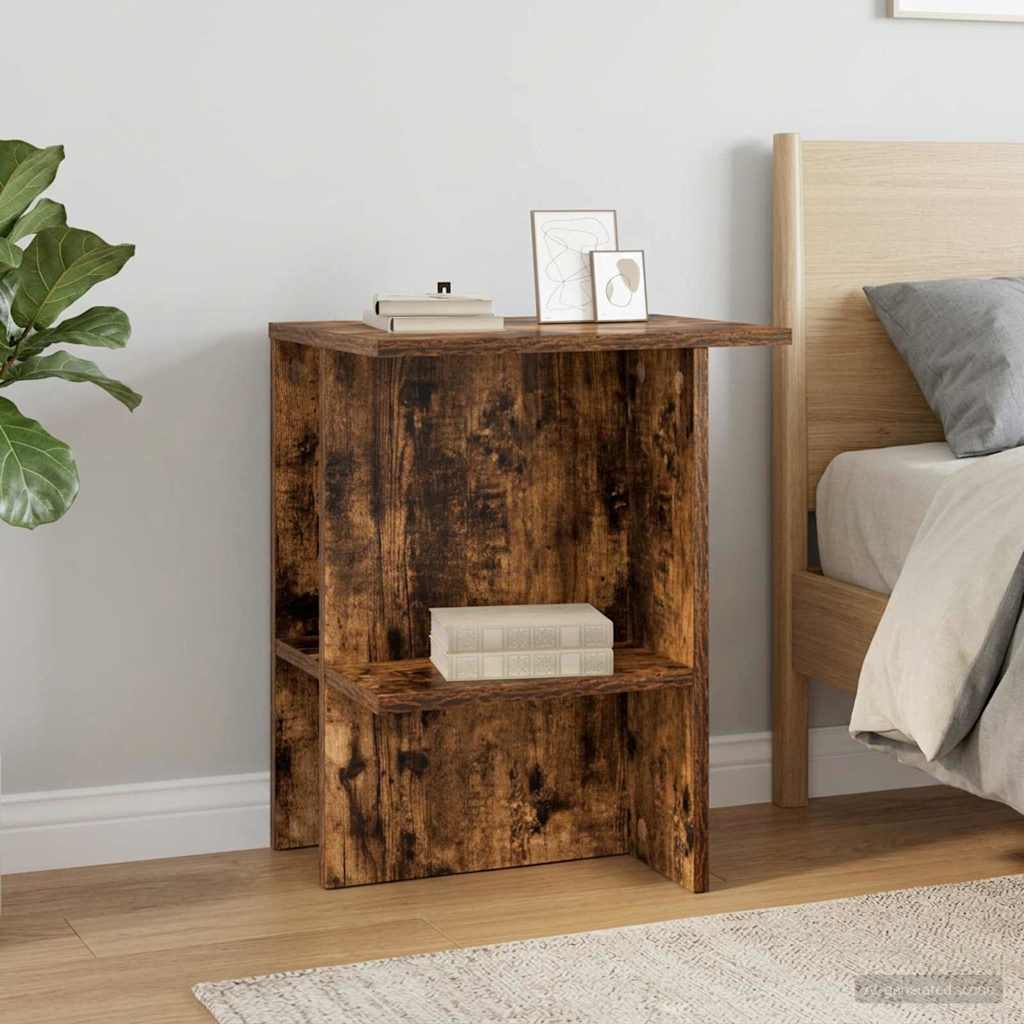 vidaXL Mesa de Café Roble Ahumado 40 x 30 x 49 cm Madera de Ingeniería
