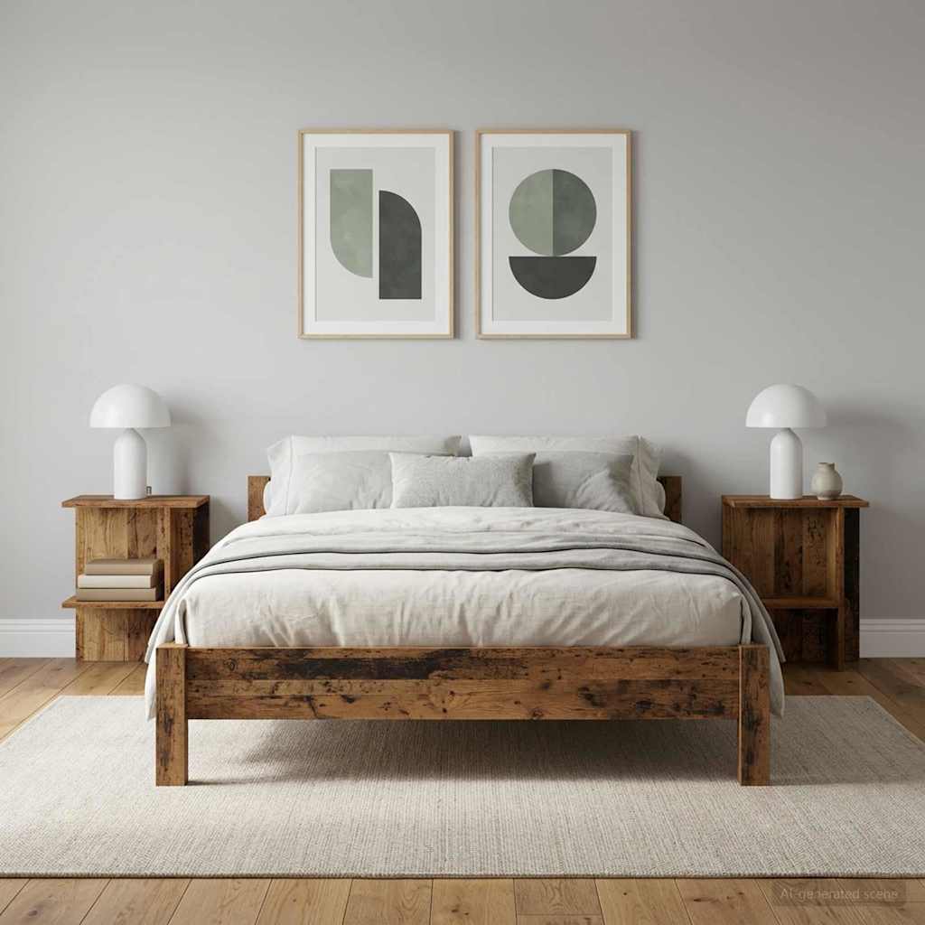 vidaXL Mesa de Café 2 uds. Madera envejecida 40 x 30 x 49 cm