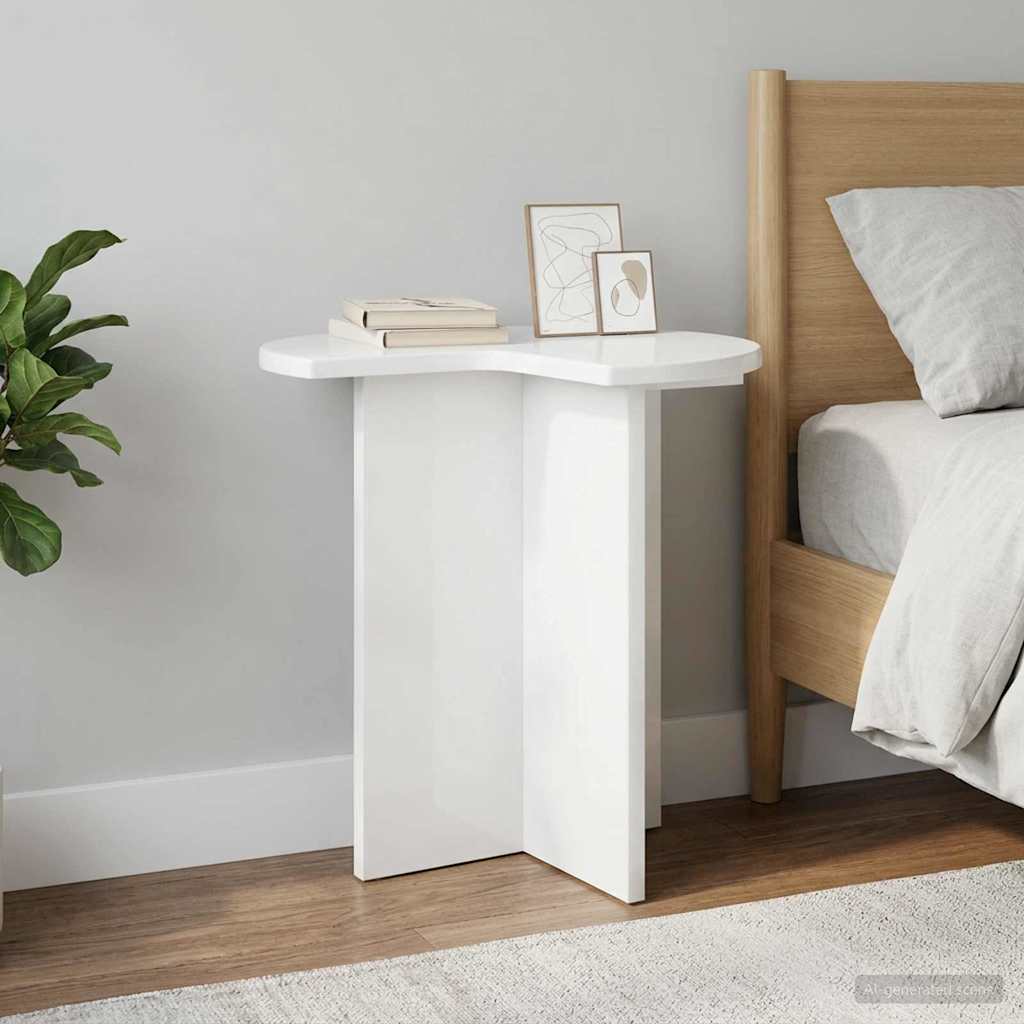 vidaXL Mesa lateral Brillante Ø 39 x 38 cm Madera de Ingeniería