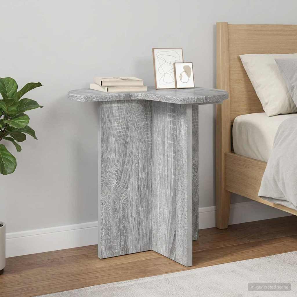 vidaXL Mesa lateral Gris Sonoma Ø 39 x 38 cm Madera de Ingeniería