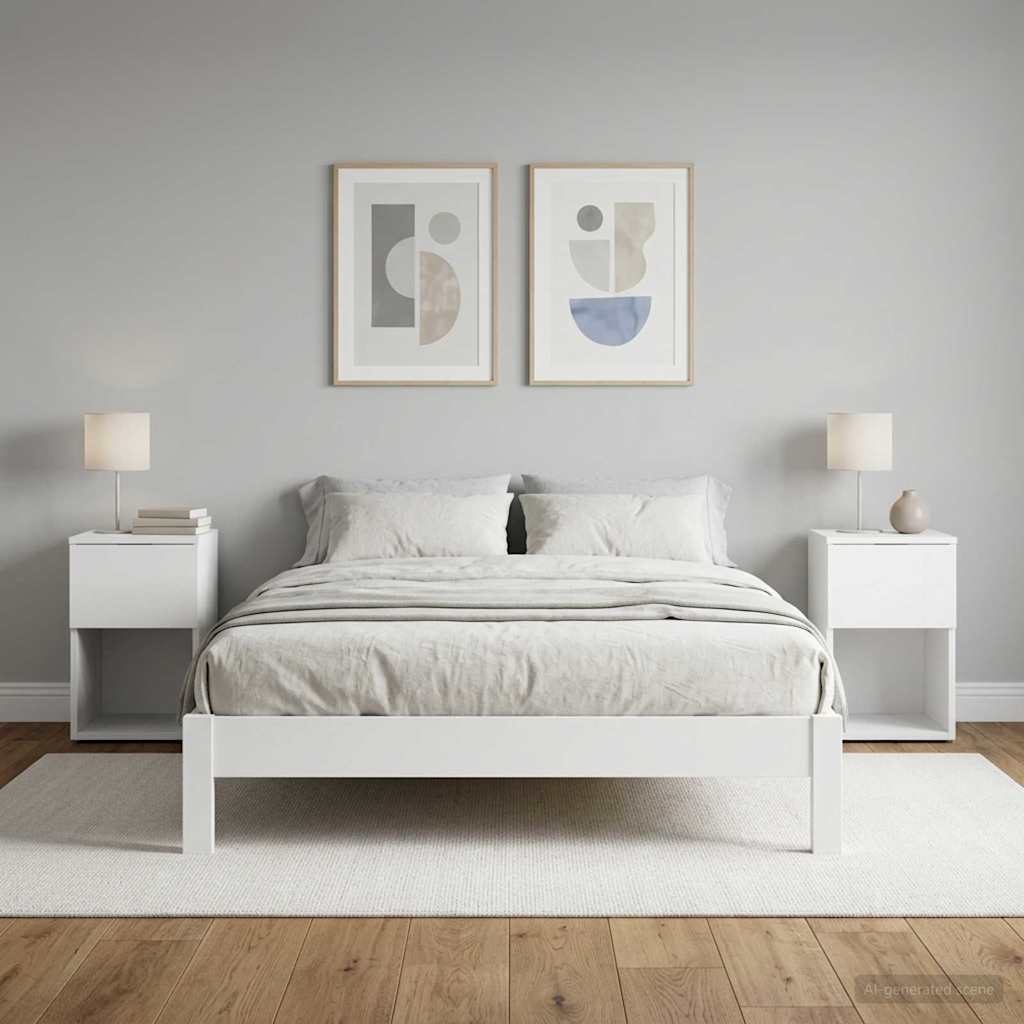 vidaXL Mueble cama 2 uds. Blanco 29 x 31,5 x 49 cm
