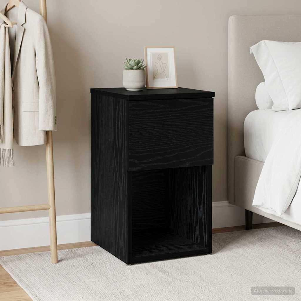 vidaXL Mueble cama Roble Negro 29 x 31,5 x 49 cm Madera de ingeniería