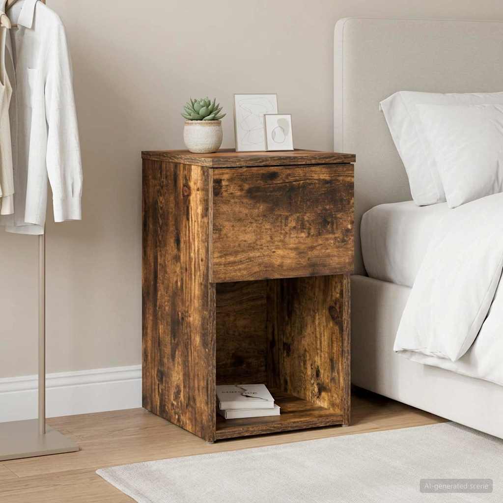 vidaXL Mueble cama Roble Ahumado 29 x 31,5 x 49 cm