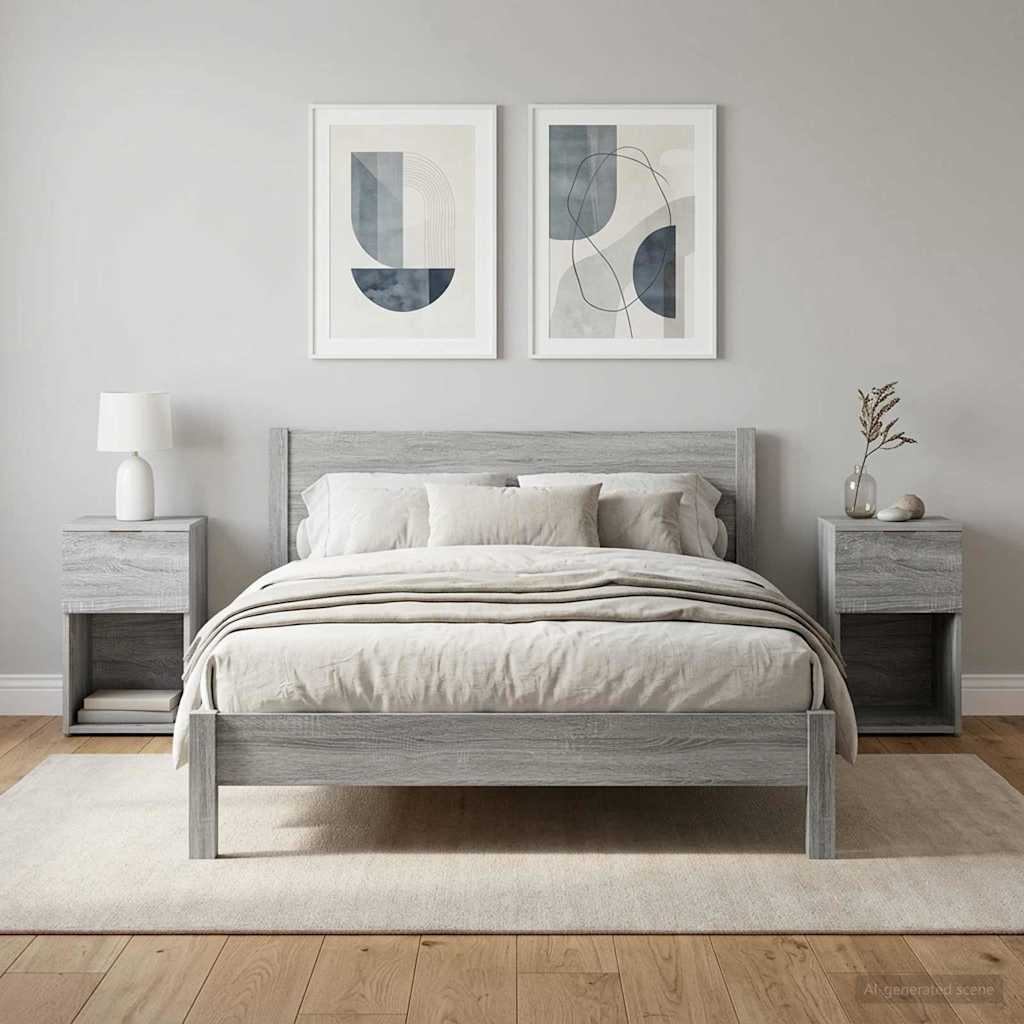 vidaXL Mueble cama 2 uds. Sonoma gris 29 x 31,5 x 49 cm