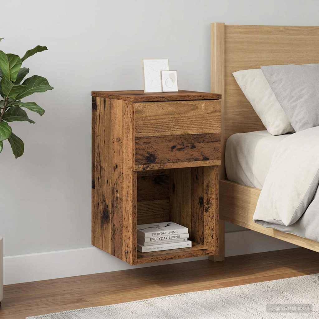 vidaXL Mueble cama 2 uds. Madera envejecida 29 x 31,5 x 49 cm