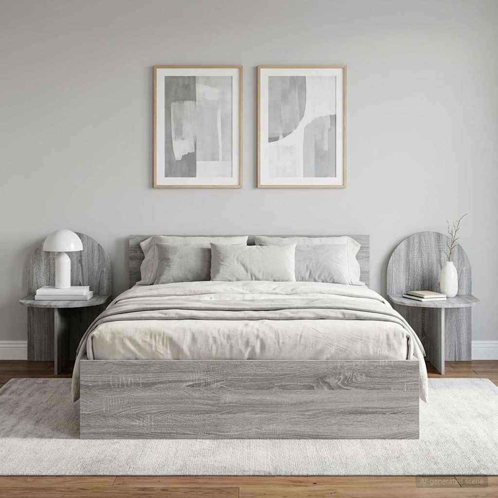 vidaXL Mesita de Noche 2 uds. Gris Sonoma 48 x 49 x 65 cm