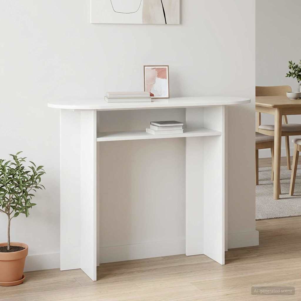 vidaXL Mesa Consola Brillante 100 x 39,5 x 75 cm Madera de Ingeniería