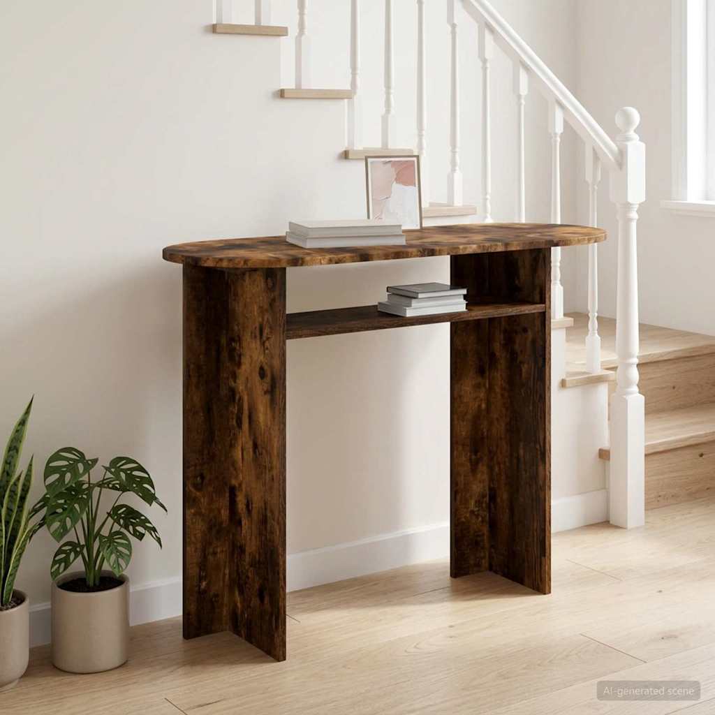 vidaXL Mesa Consola Roble Ahumado 100 x 39,5 x 75 cm