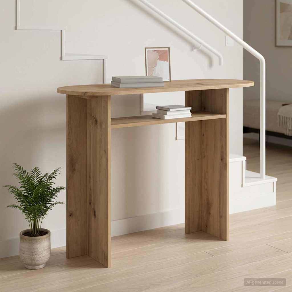 vidaXL Mesa Consola Roble artisan 100 x 39,5 x 75 cm