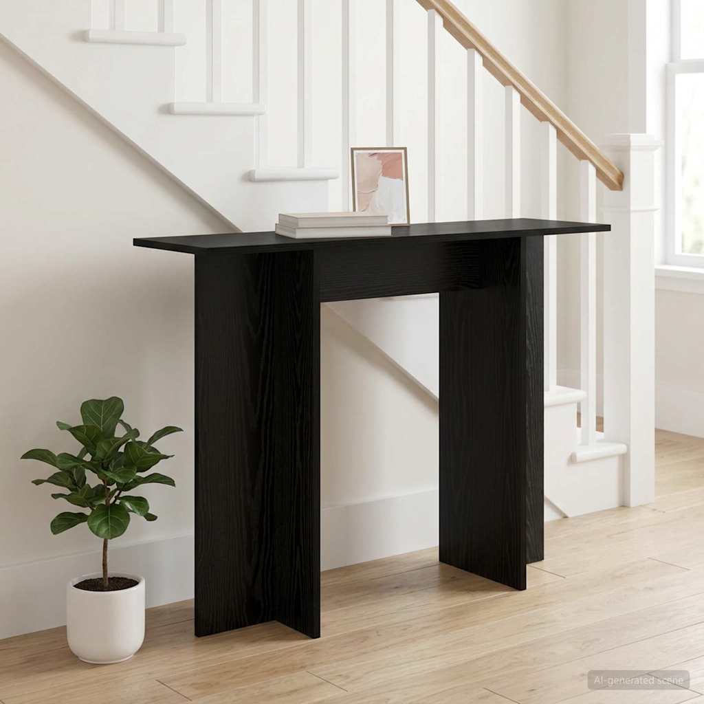 vidaXL Mesa Consola Roble Negro 100 x 30 x 75 cm Madera de ingeniería