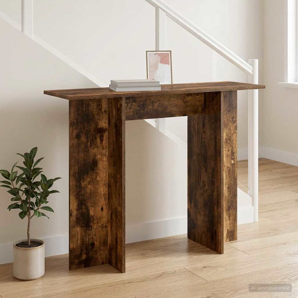 vidaXL Mesa Consola Roble Ahumado 100 x 30 x 75 cm