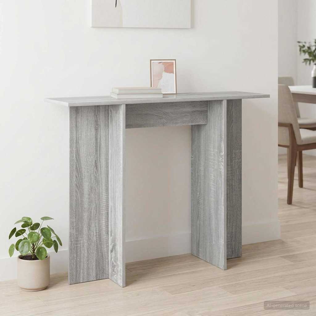 vidaXL Mesa Consola Gris Sonoma 100 x 30 x 75 cm Madera de ingeniería