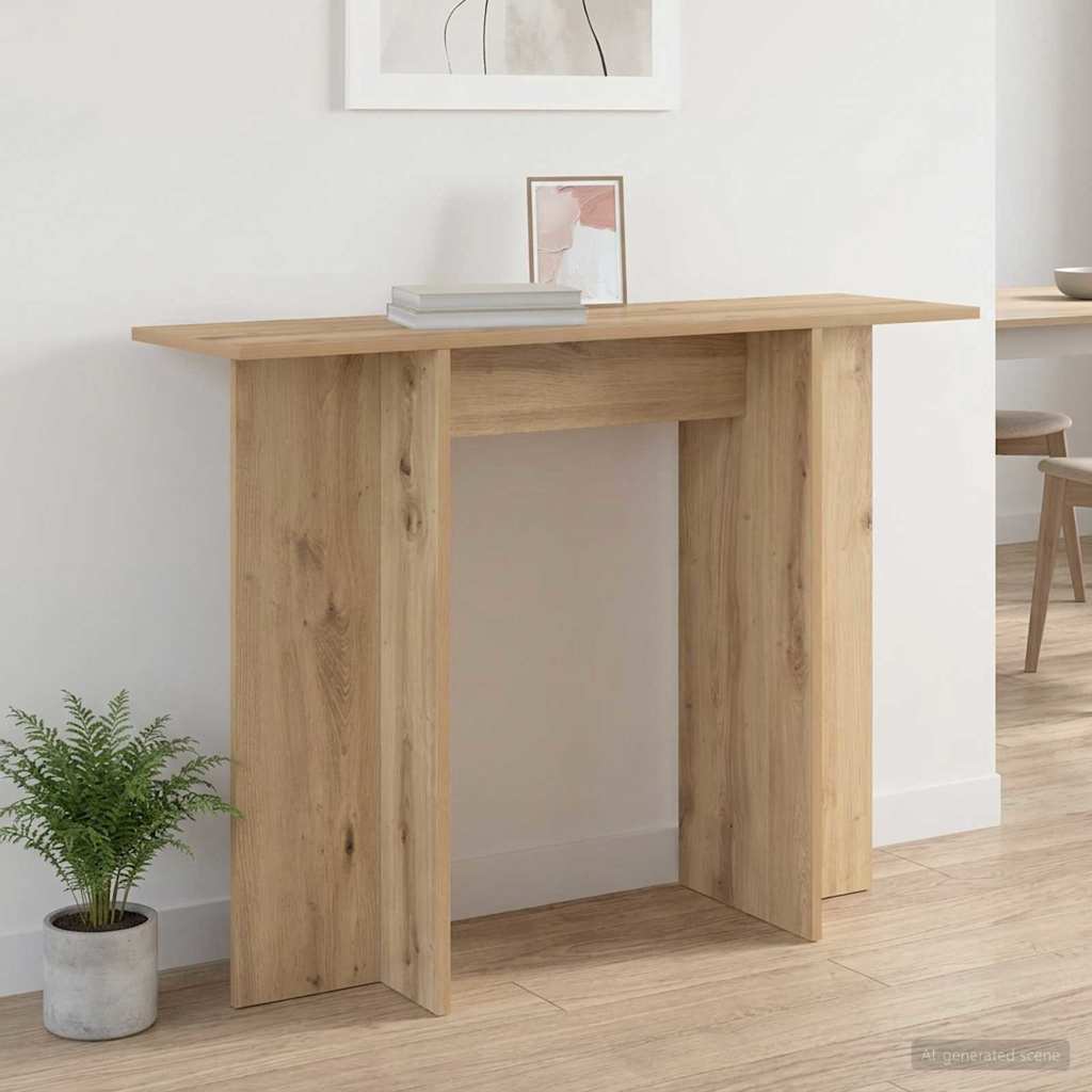 vidaXL Mesa Consola Roble artisan 100 x 30 x 75 cm