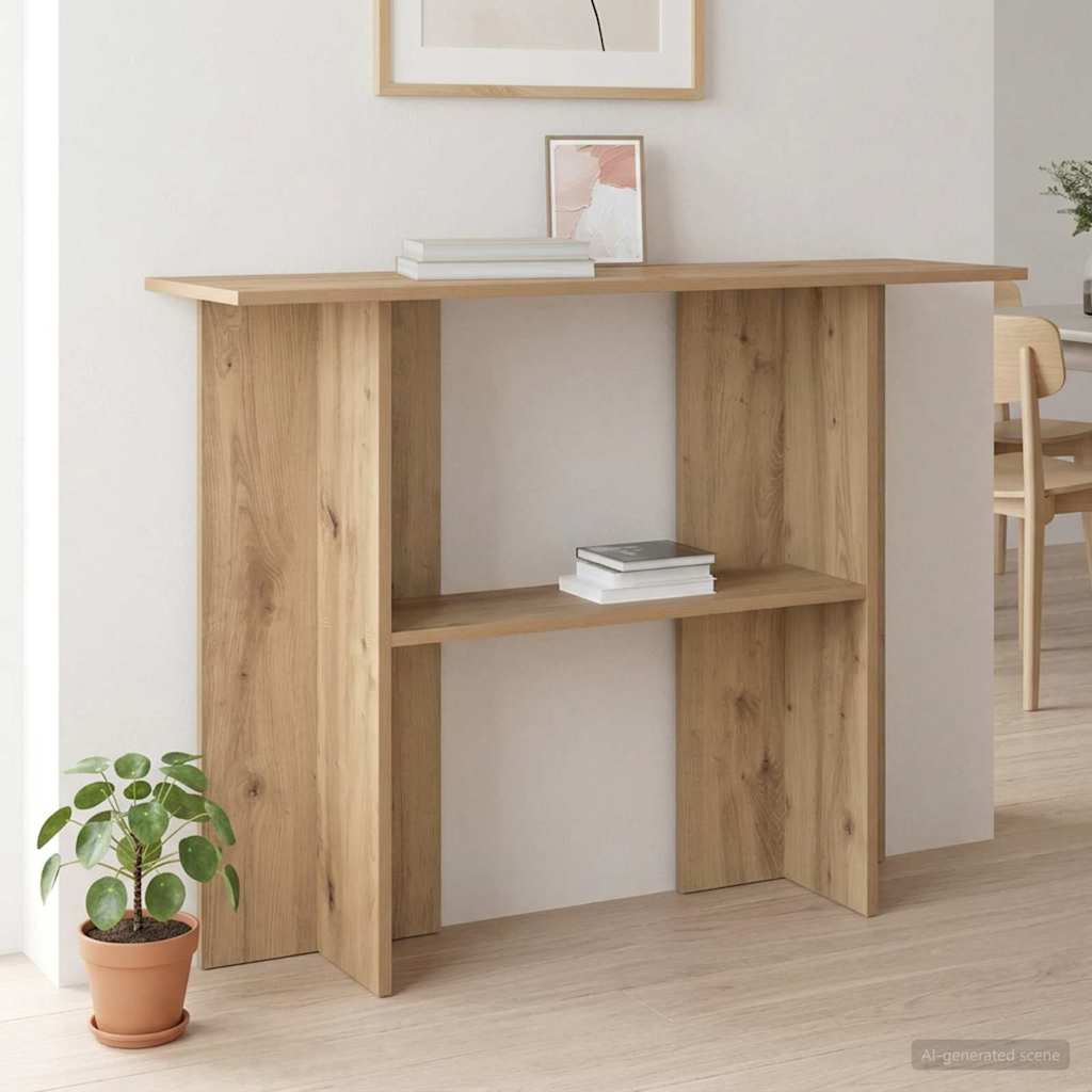 vidaXL Mesa Consola Roble artisan 100 x 30 x 75 cm