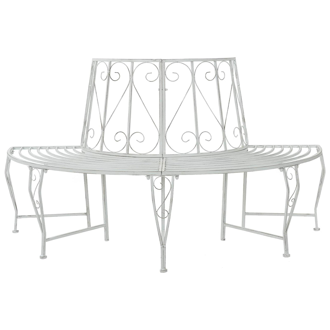 vidaXL Banco de Árbol 4-Número de plazas 160 x 80 x 89 cm Acero