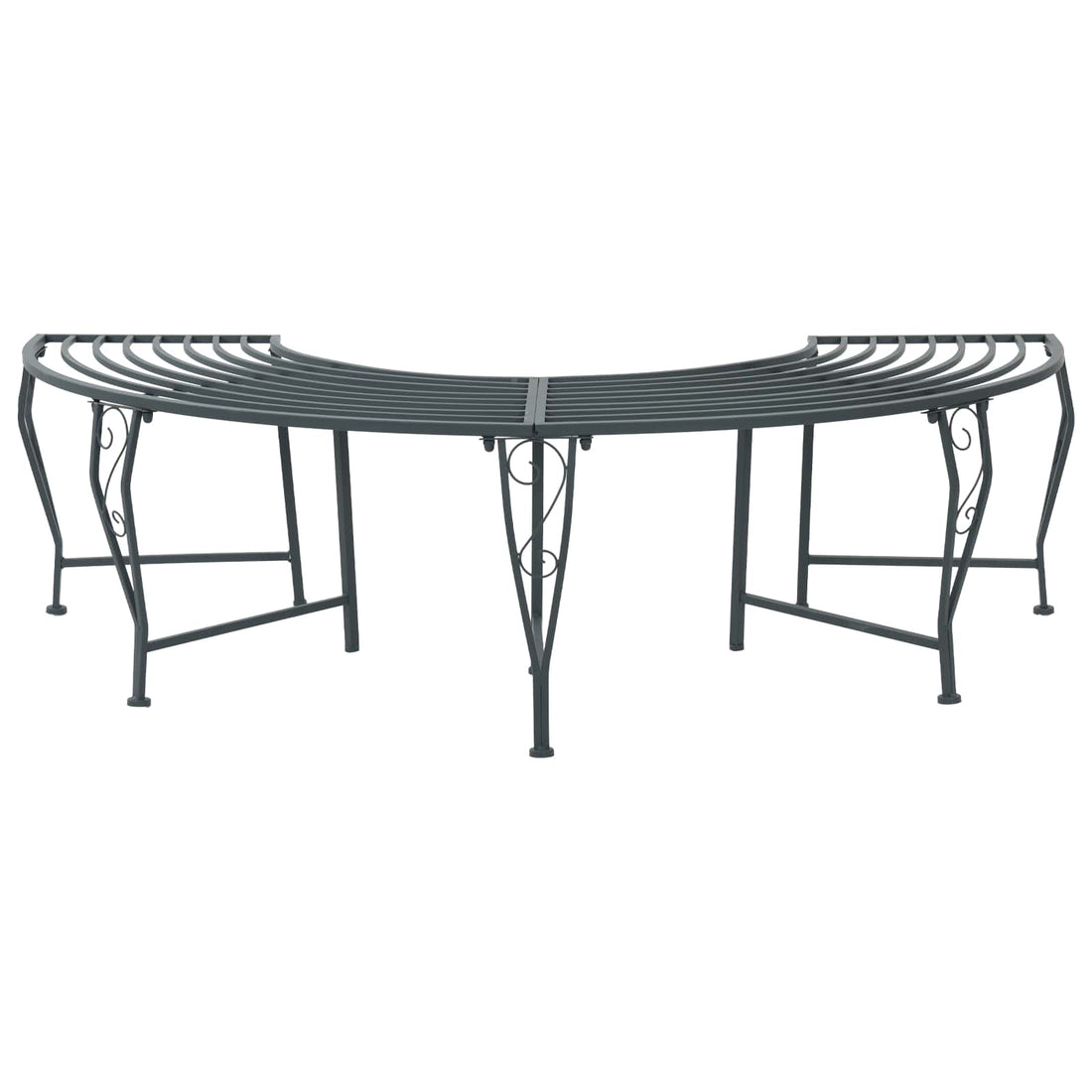 vidaXL Banco de Árbol 4-Número de plazas 160 x 80 x 44 cm Acero