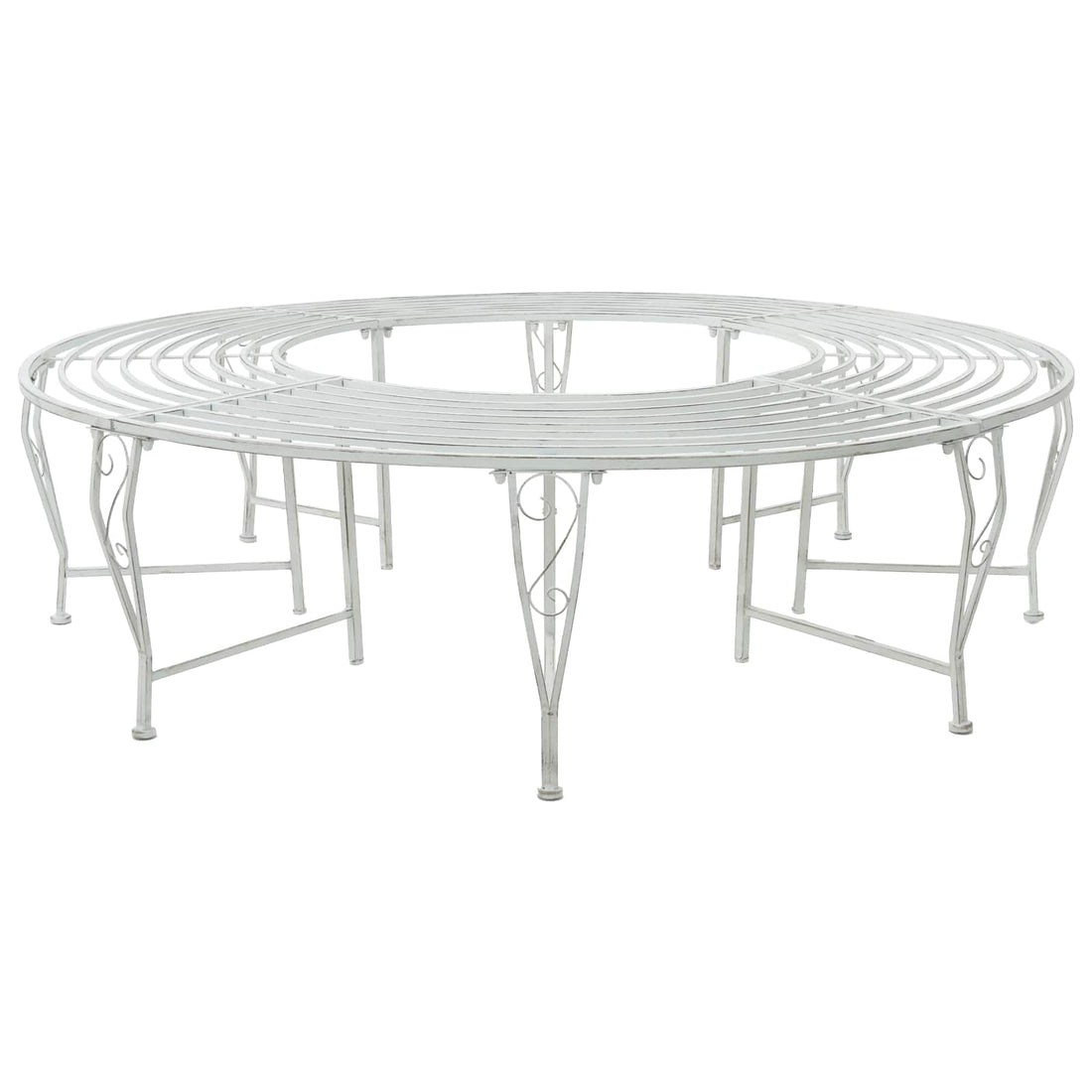 vidaXL Banco de Árbol 8-Número de plazas Ø 160 x 44 cm Acero