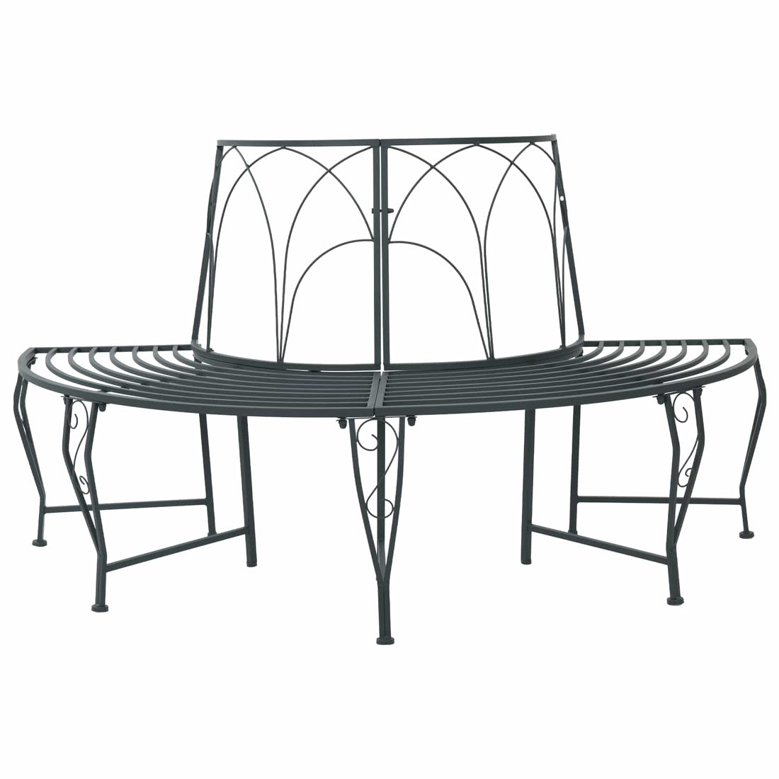 vidaXL Banco de Árbol 4-Número de plazas 160 x 80 x 89 cm Acero