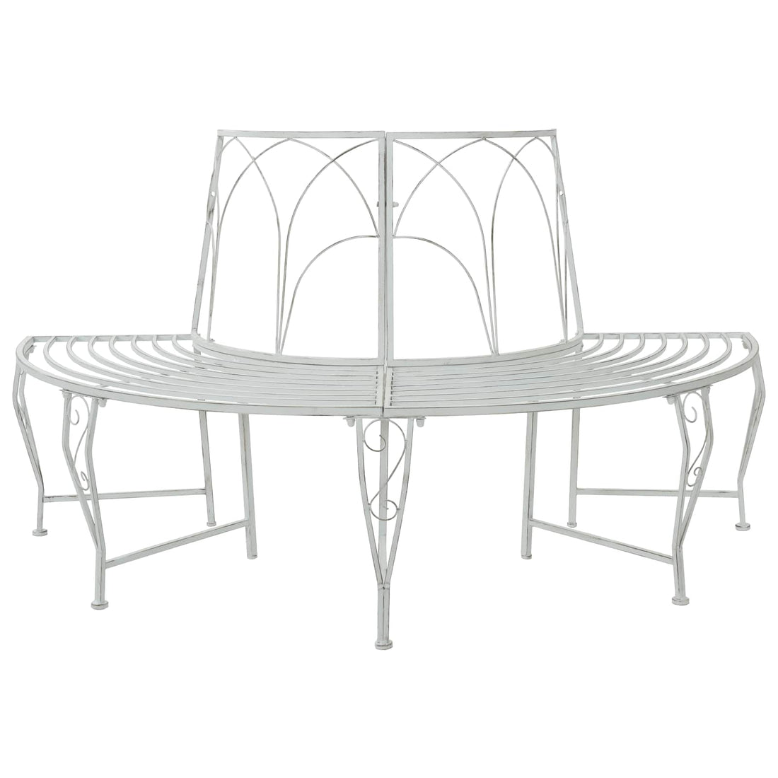 vidaXL Banco de Árbol 4-Número de plazas 160 x 80 x 89 cm Acero