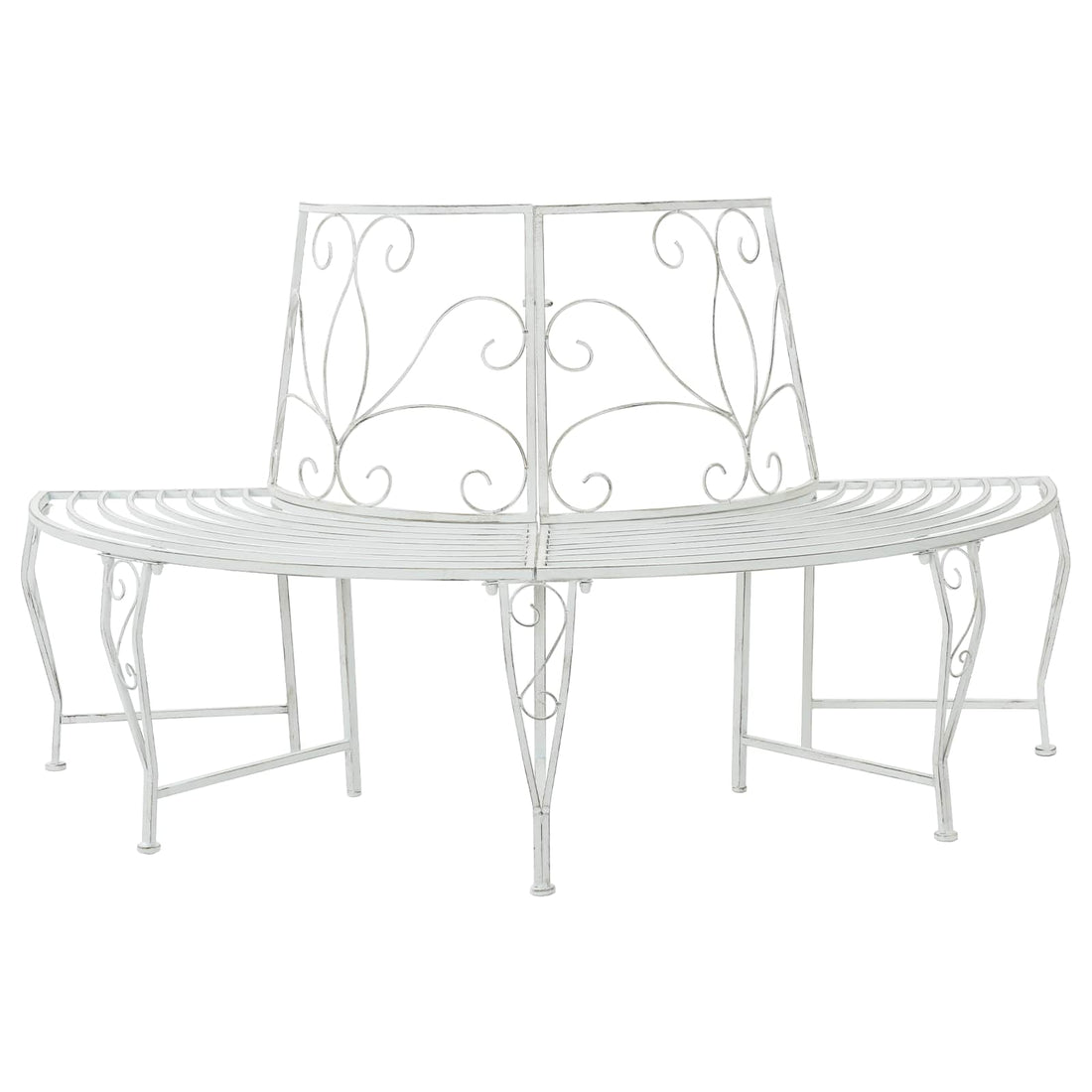 vidaXL Banco de Árbol 4-Número de plazas 160 x 80 x 89 cm Acero