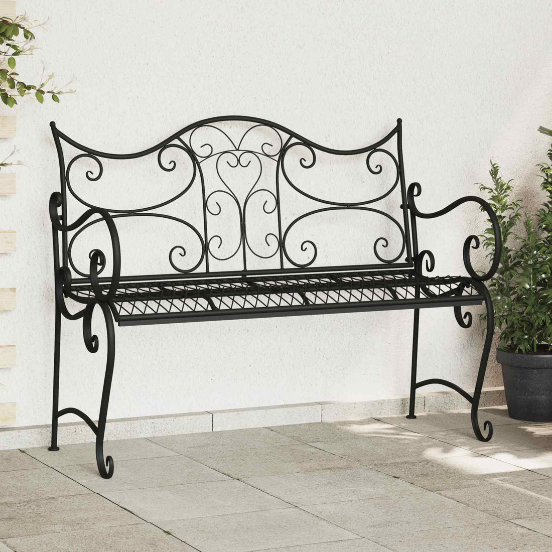 vidaXL Banco de jardín 2-Número de plazas 114 x 56,5 x 90 cm Acero