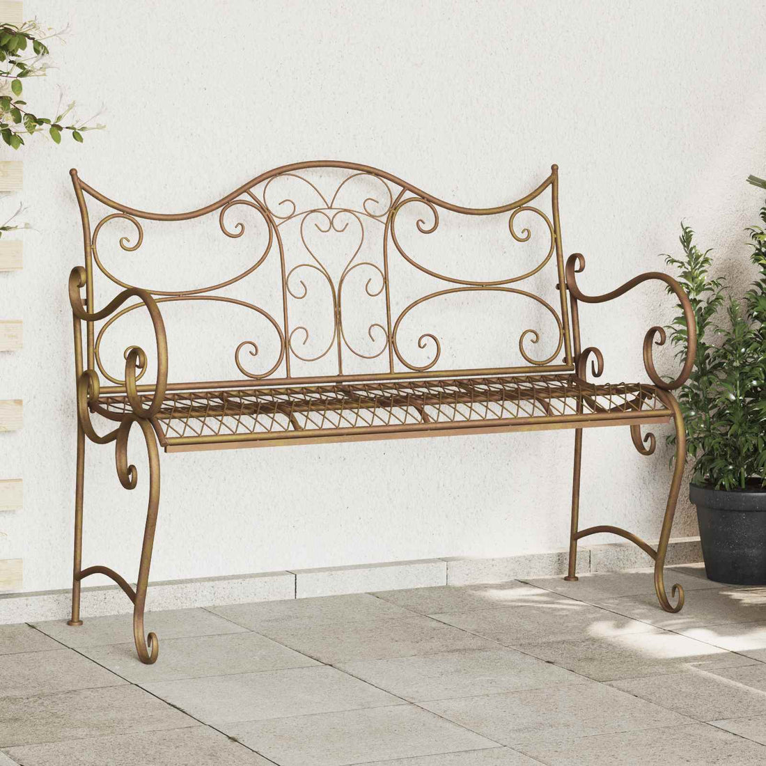 vidaXL Banco de jardín 2-Número de plazas 114 x 56,5 x 90 cm Acero