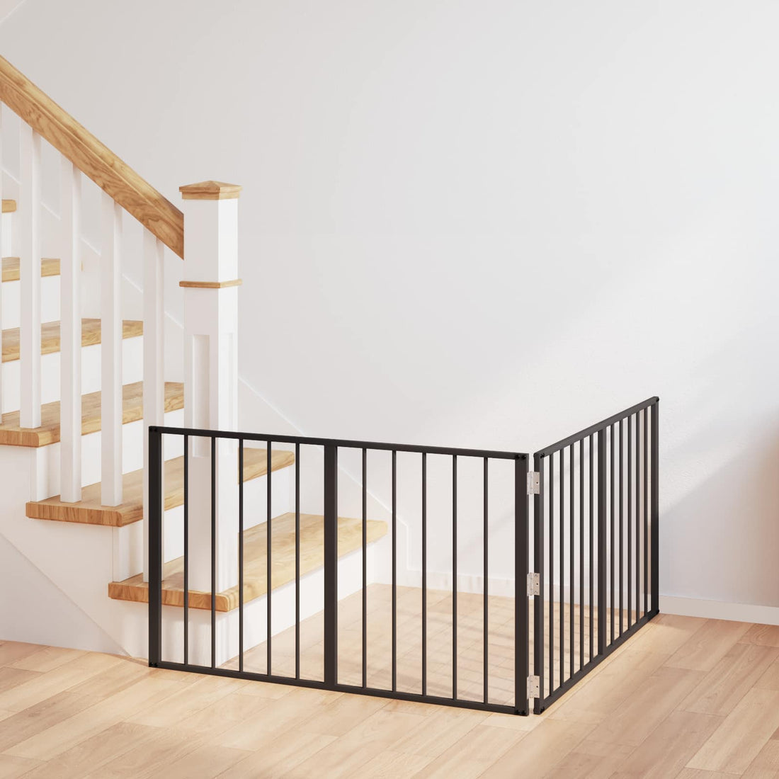 vidaXL Puerta para perros 2 uds. Negro 100 x 60 cm Acero Galvanizado