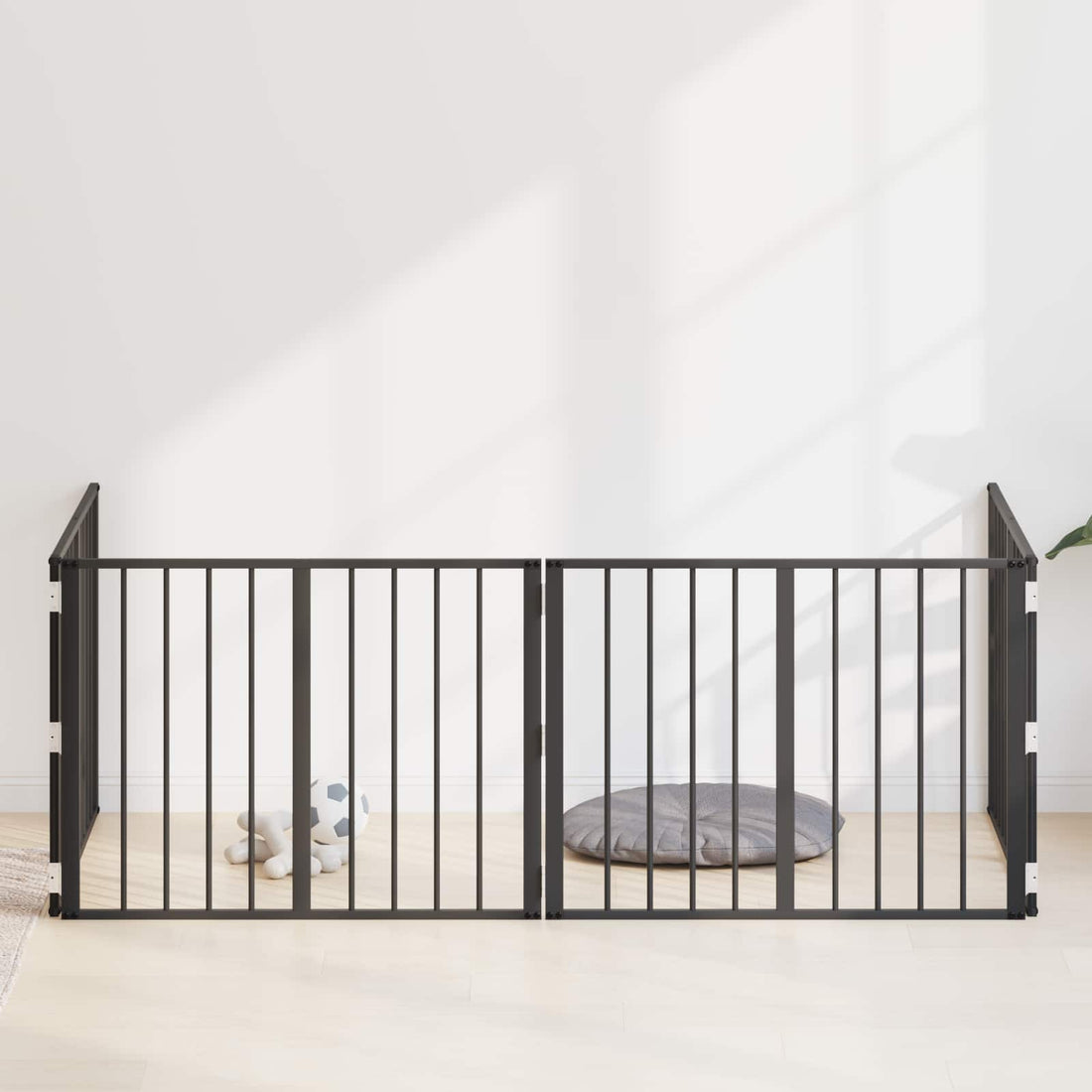 vidaXL Puerta para perros 4 uds. Negro 80 x 60 cm Acero Galvanizado