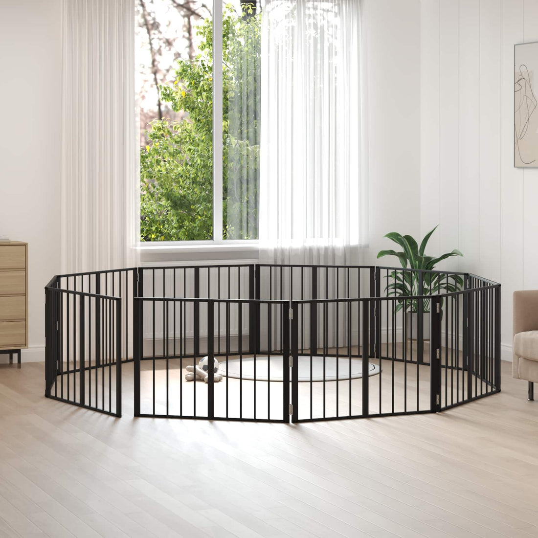 vidaXL Puerta para perros 10 uds. Negro 80 x 60 cm Acero Galvanizado
