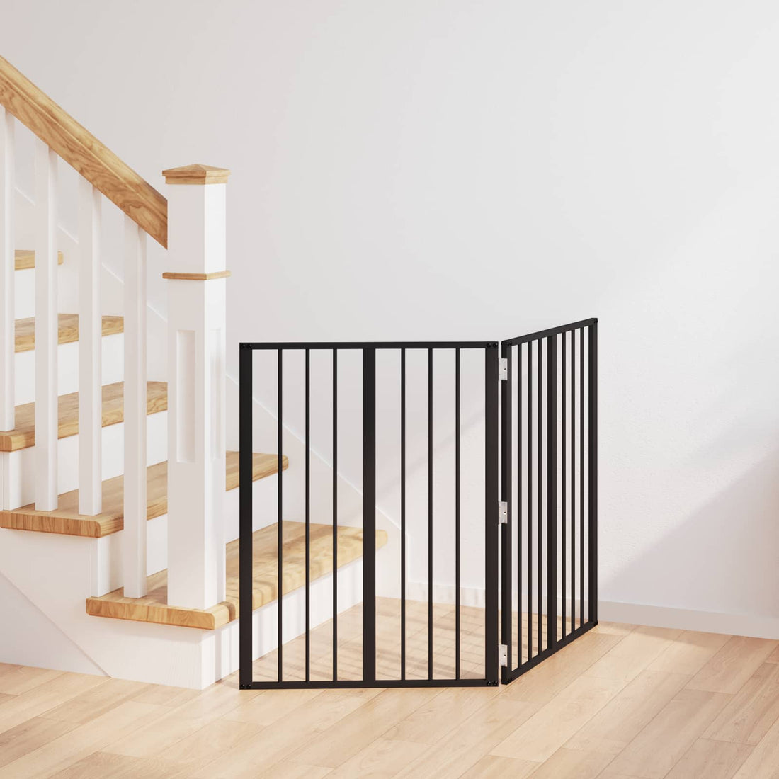 vidaXL Puerta para perros 2 uds. Negro 60 x 80 cm Acero Galvanizado