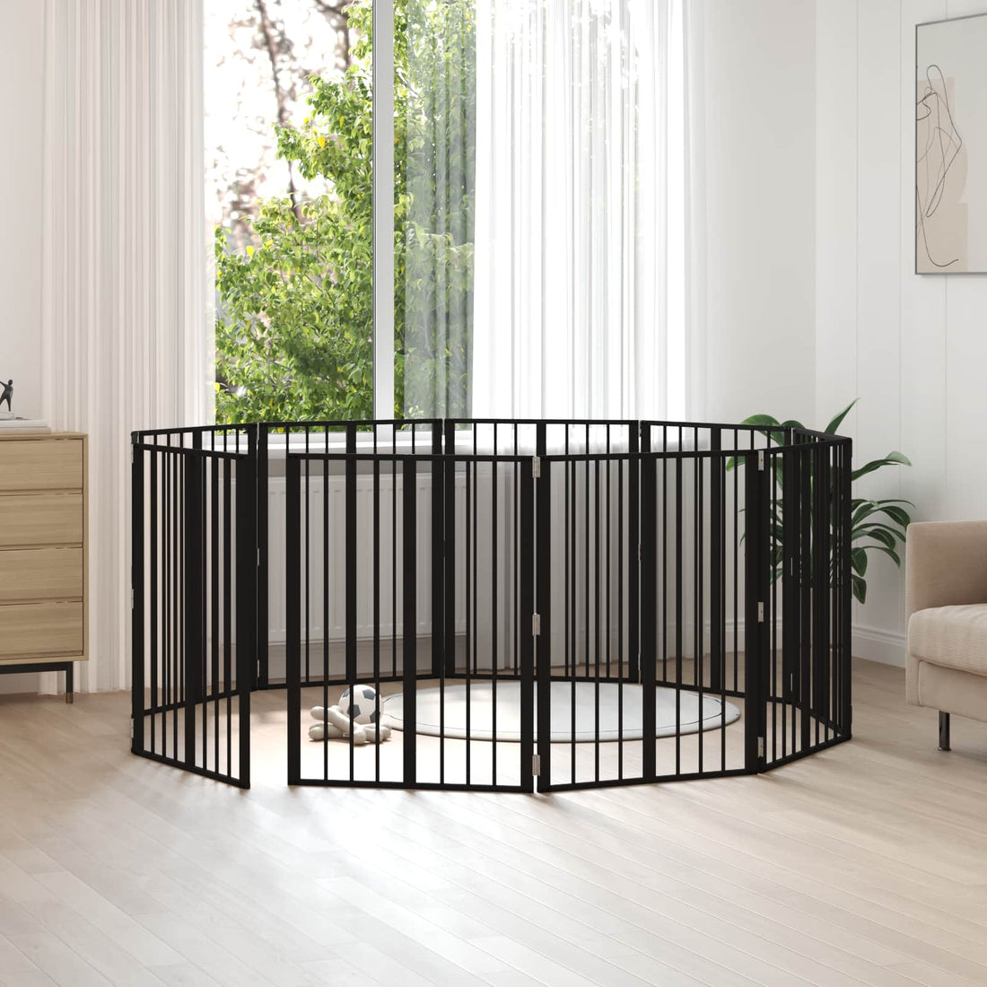 vidaXL Puerta para perros 10 uds. Negro 60 x 80 cm Acero Galvanizado
