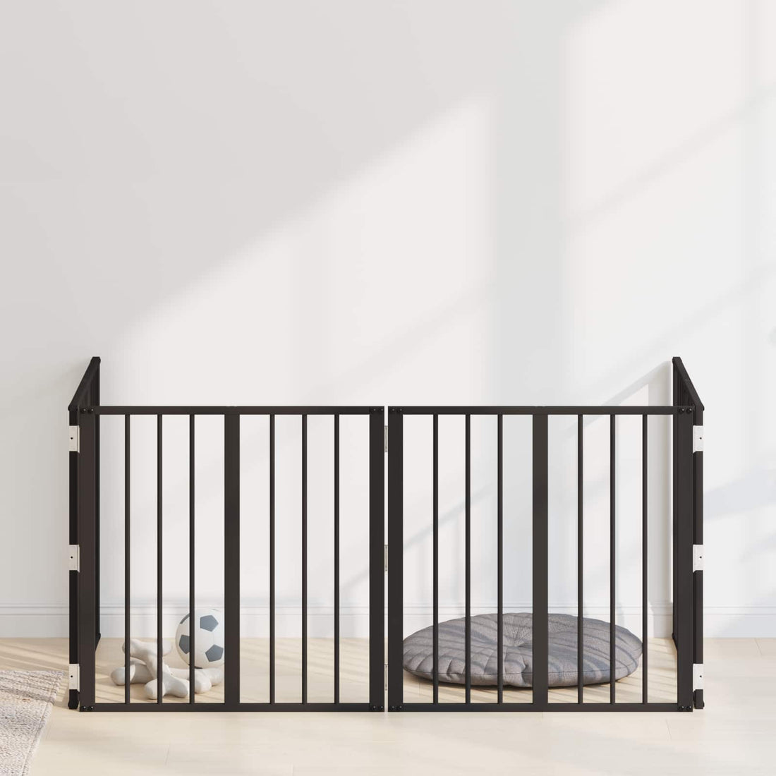 vidaXL Puerta para perros 4 uds. Negro 60 x 60 cm Acero Galvanizado