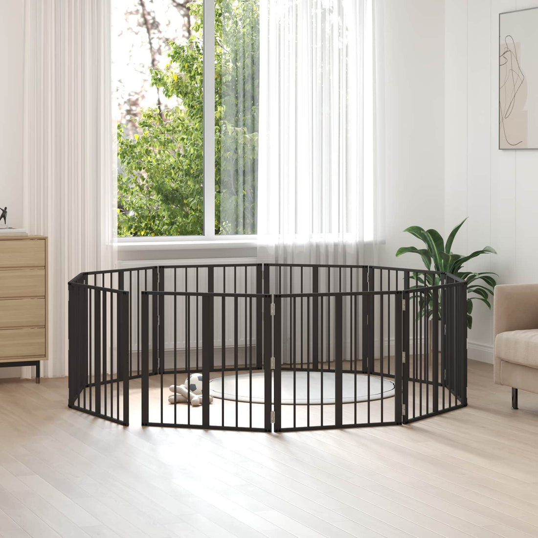 vidaXL Puerta para perros 10 uds. Negro 60 x 60 cm Acero Galvanizado