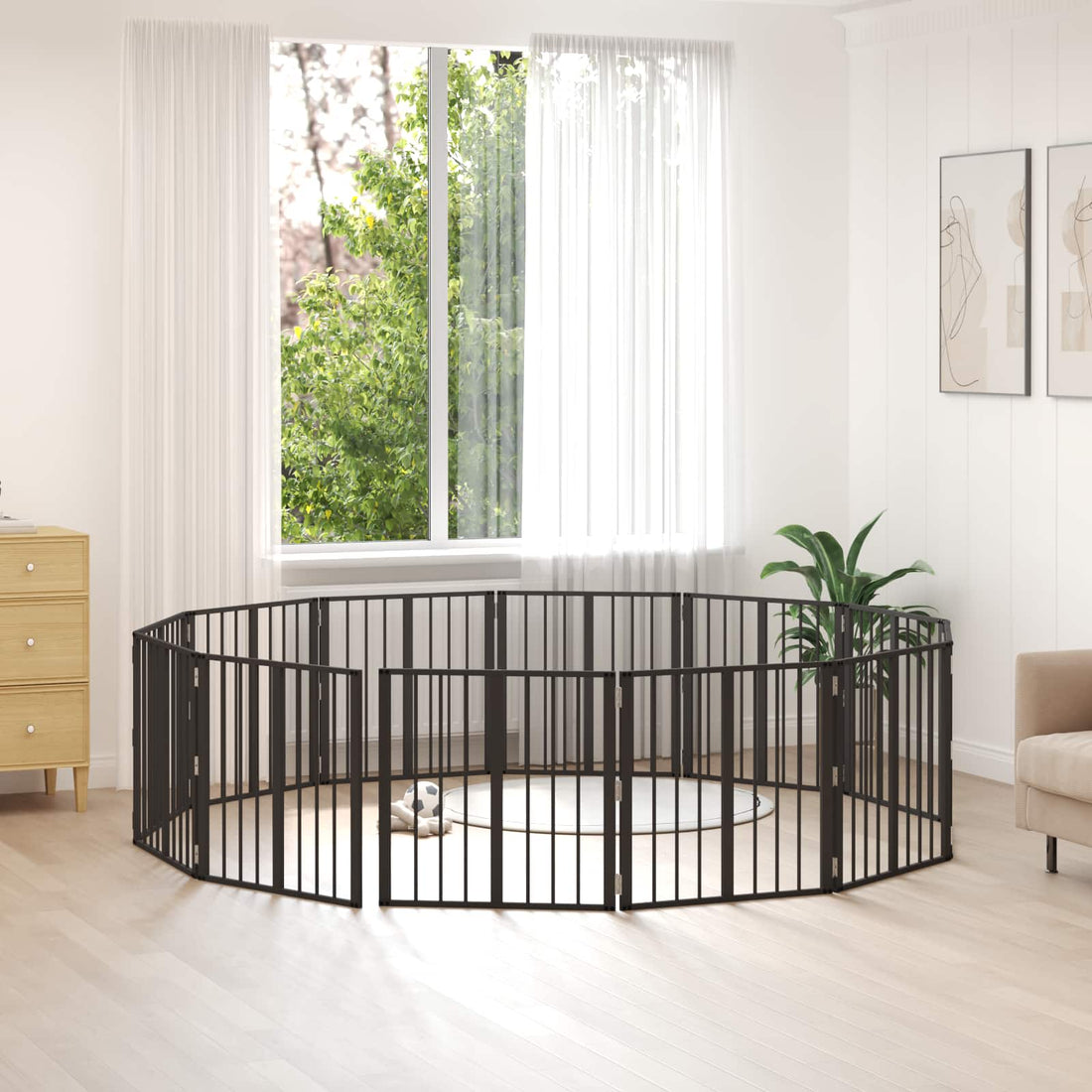 vidaXL Puerta para perros 12 uds. Negro 60 x 60 cm Acero Galvanizado