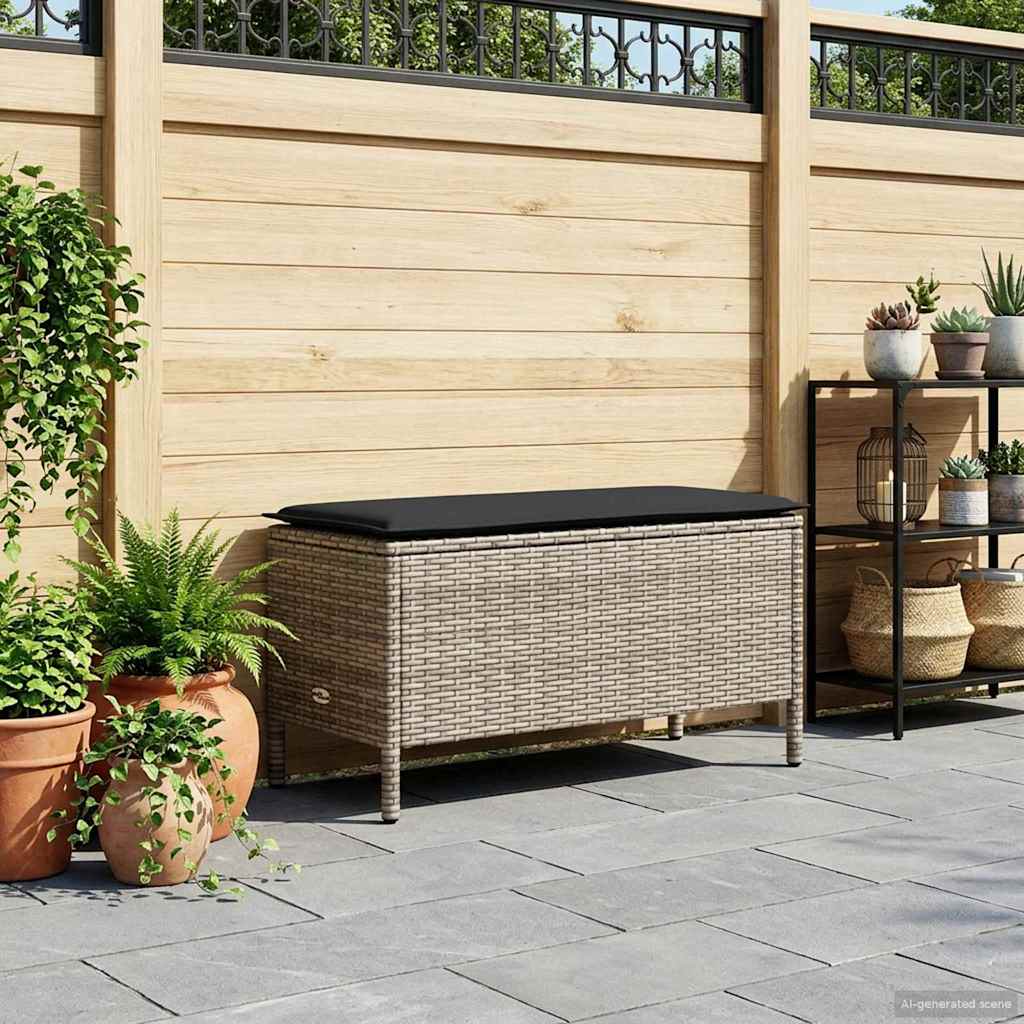 vidaXL Reposapiés de Jardín Gris y Gris Oscuro 80 x 38 x 45 cm