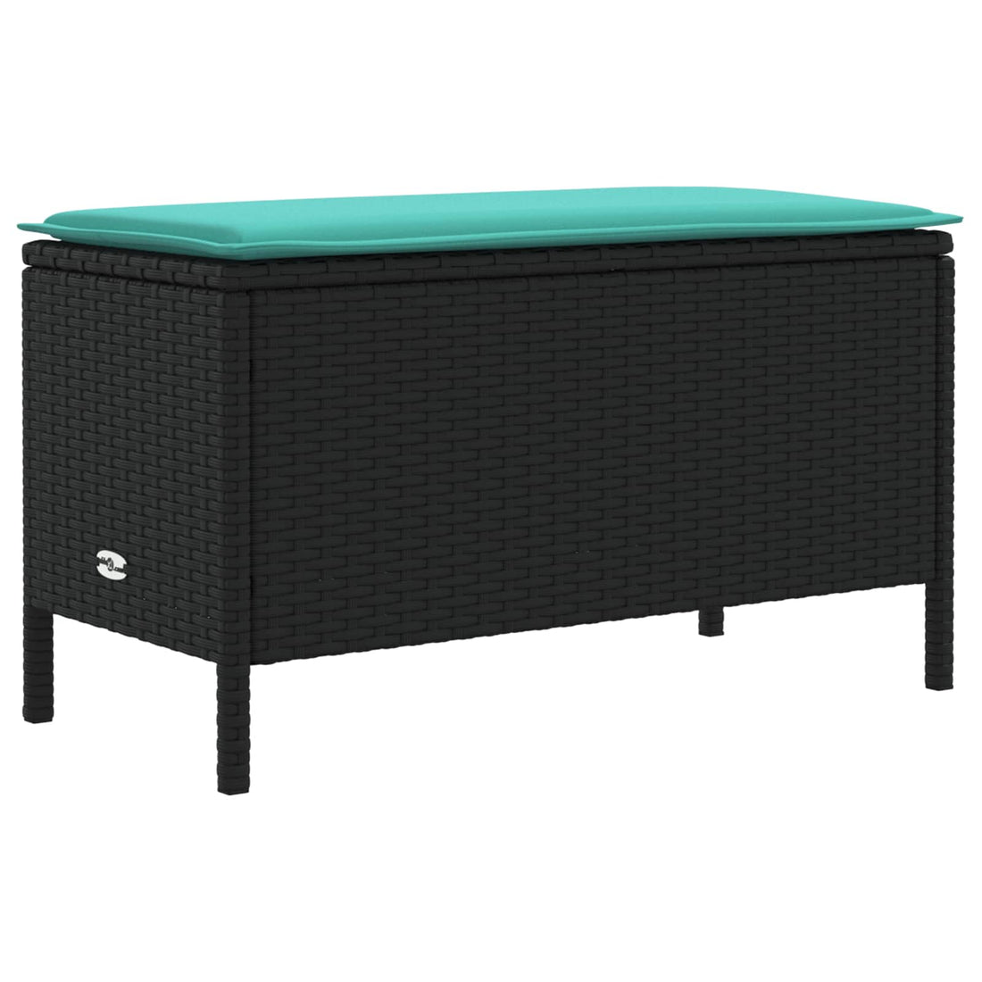 vidaXL Reposapiés de Jardín Negro y Turquesa 80 x 38 x 42 cm