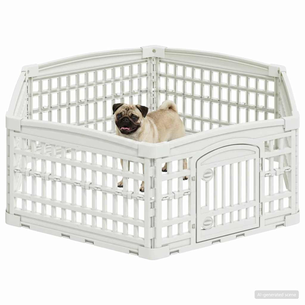 vidaXL Parque Infantil para Perros de 6 Paneles 122 x 106,5 x 40 cm