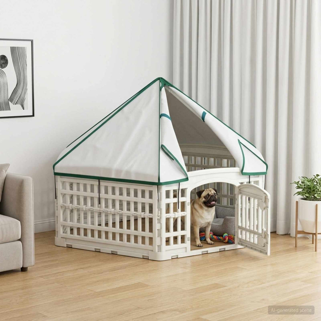vidaXL Parque Infantil para Perros de 6 Paneles 122 x 106,5 x 82 cm