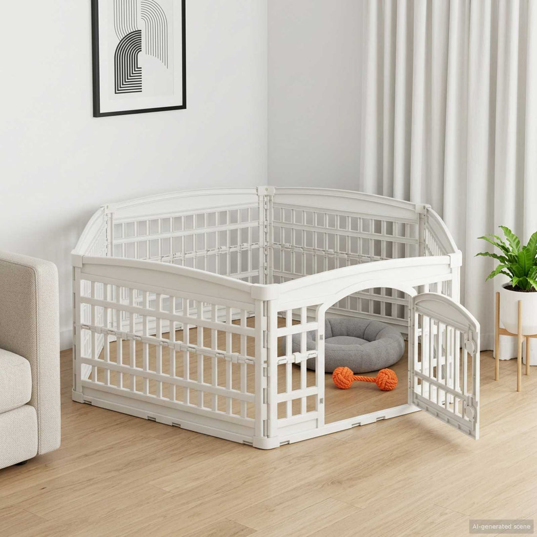 vidaXL Parque Infantil para Perros de 6 Paneles 177,5 x 154,5 x 58 cm
